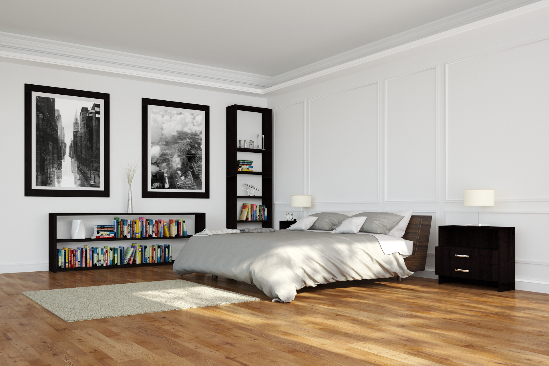 Geräumiges Schlafzimmer mit Doppelbett